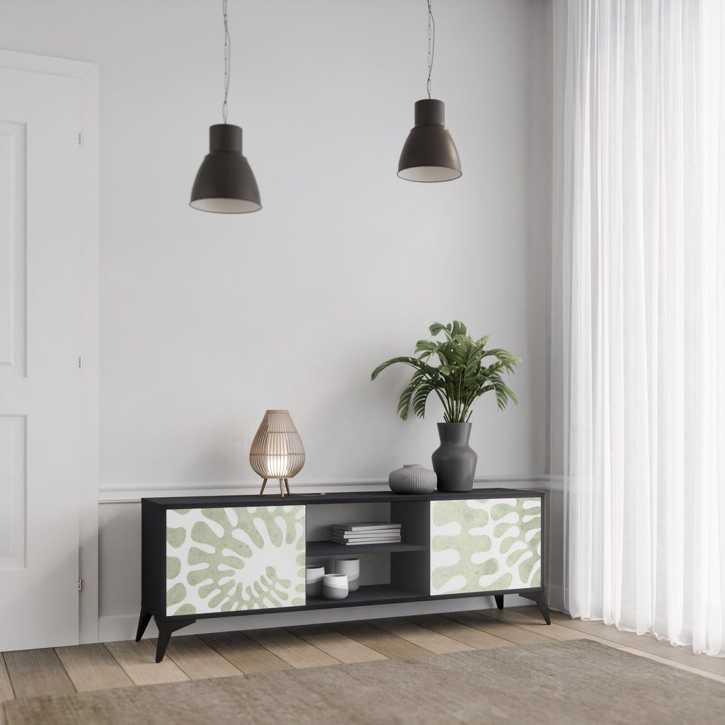 Mueble de TV de 2 puertas HELIX DANCE con acabado negro