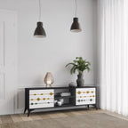 VIVID TONE Mueble de TV de 2 Puertas en Acabado Negro