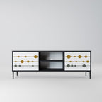 VIVID TONE Mueble de TV de 2 Puertas en Acabado Negro