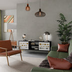 VIVID TONE Mueble de TV de 2 Puertas en Acabado Negro