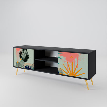 KANAGAWA BEAUTY Mueble de TV de 2 Puertas