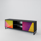 VIVID GEOMETRY Mueble de TV de 2 Puertas en Acabado Negro