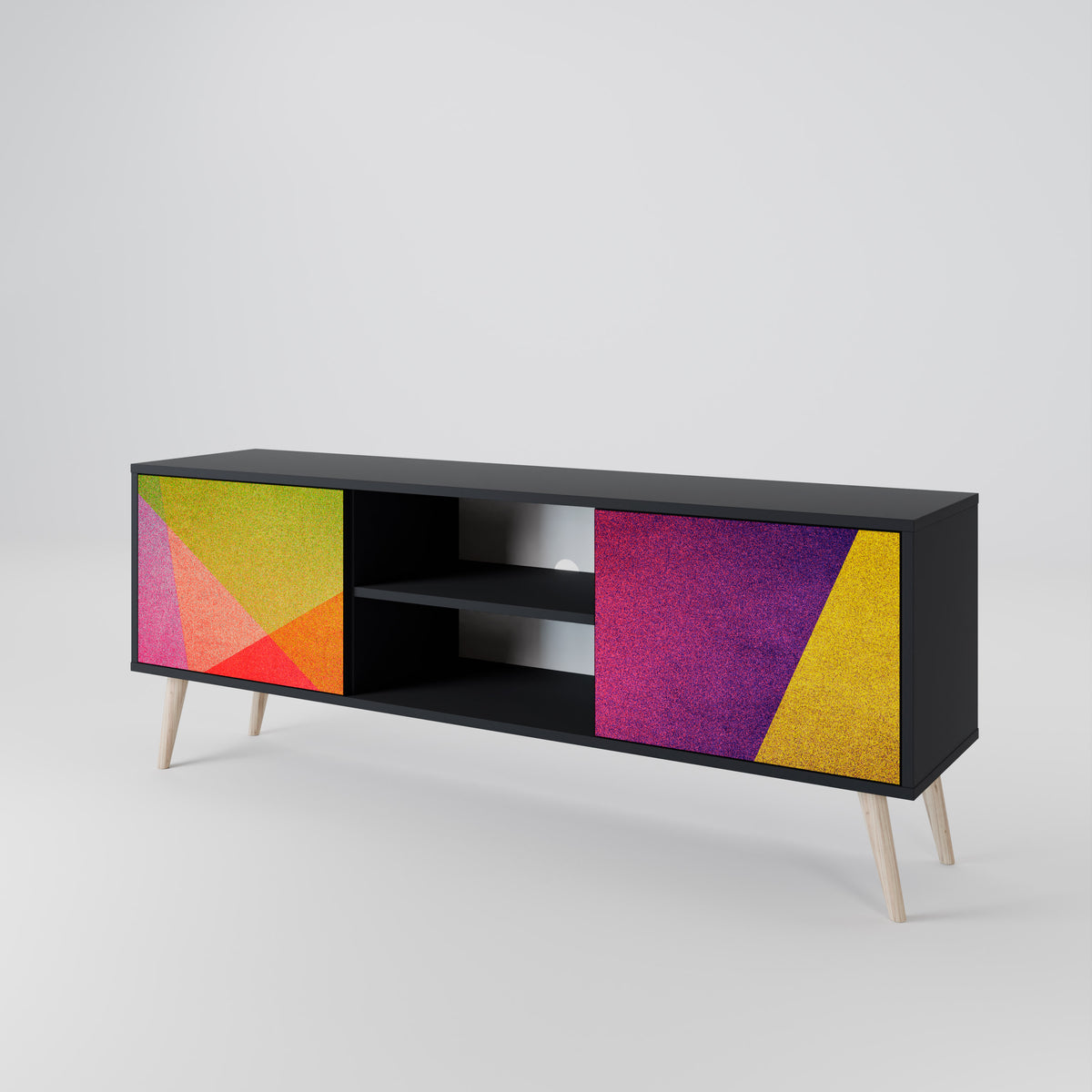 VIVID GEOMETRY Mueble de TV de 2 Puertas