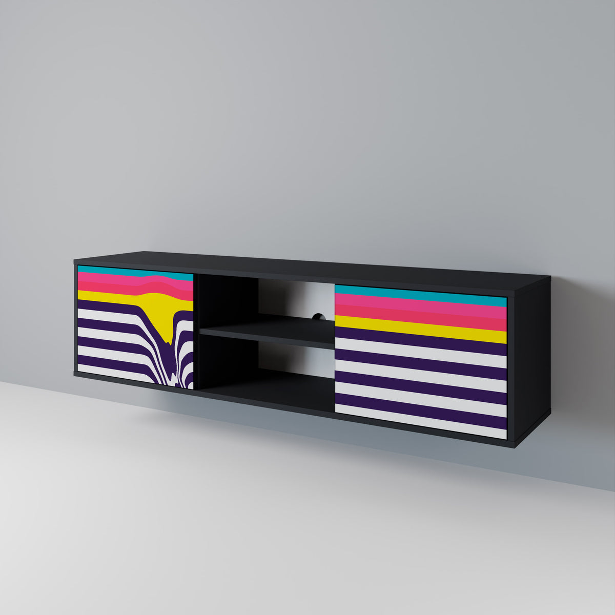 TONE COLLAPSE Mueble de TV de 2 Puertas