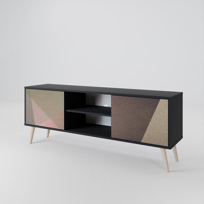 BEIGE GEOMETRY Mueble de TV de 2 Puertas