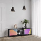 BRIGHT GEOMETRY 2-Door TV Stand in Black Finish