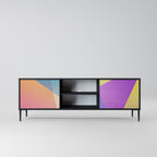 BRIGHT GEOMETRY 2-Door TV Stand in Black Finish