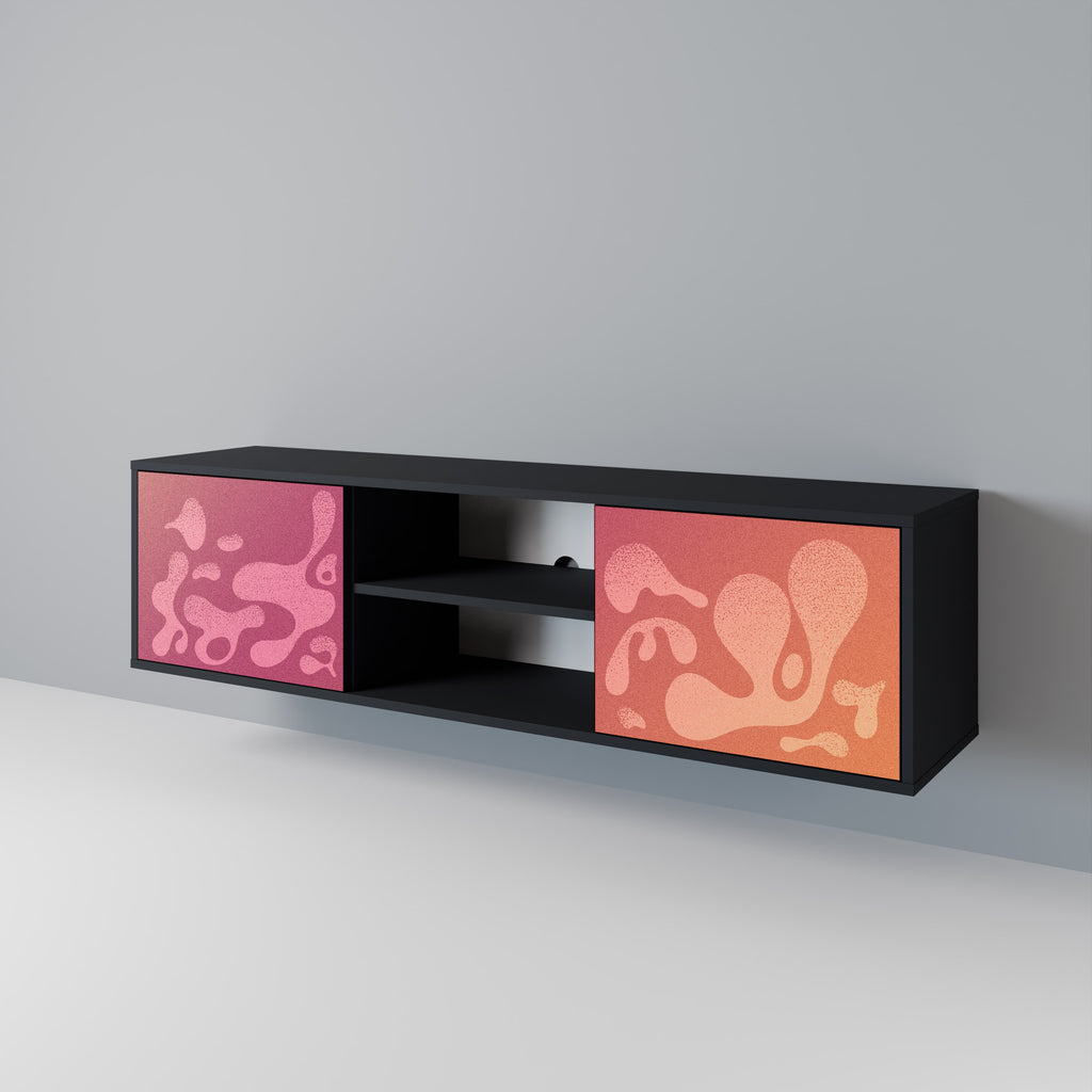 Mueble de TV IRREGULAR PINK de 2 puertas con acabado negro
