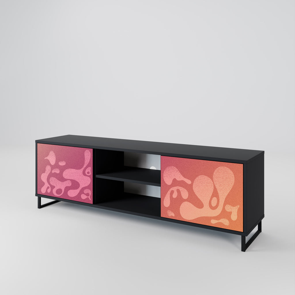 Mueble de TV IRREGULAR PINK de 2 puertas con acabado negro