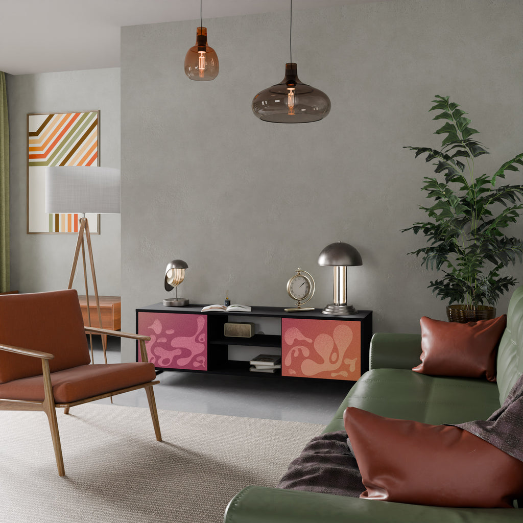 Mueble de TV IRREGULAR PINK de 2 puertas con acabado negro