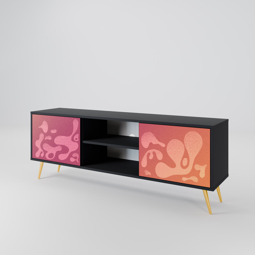 Mueble de TV IRREGULAR PINK de 2 puertas con acabado negro