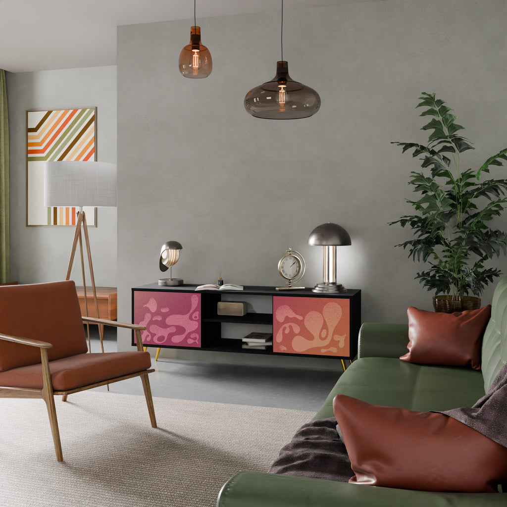 Mueble de TV IRREGULAR PINK de 2 puertas con acabado negro