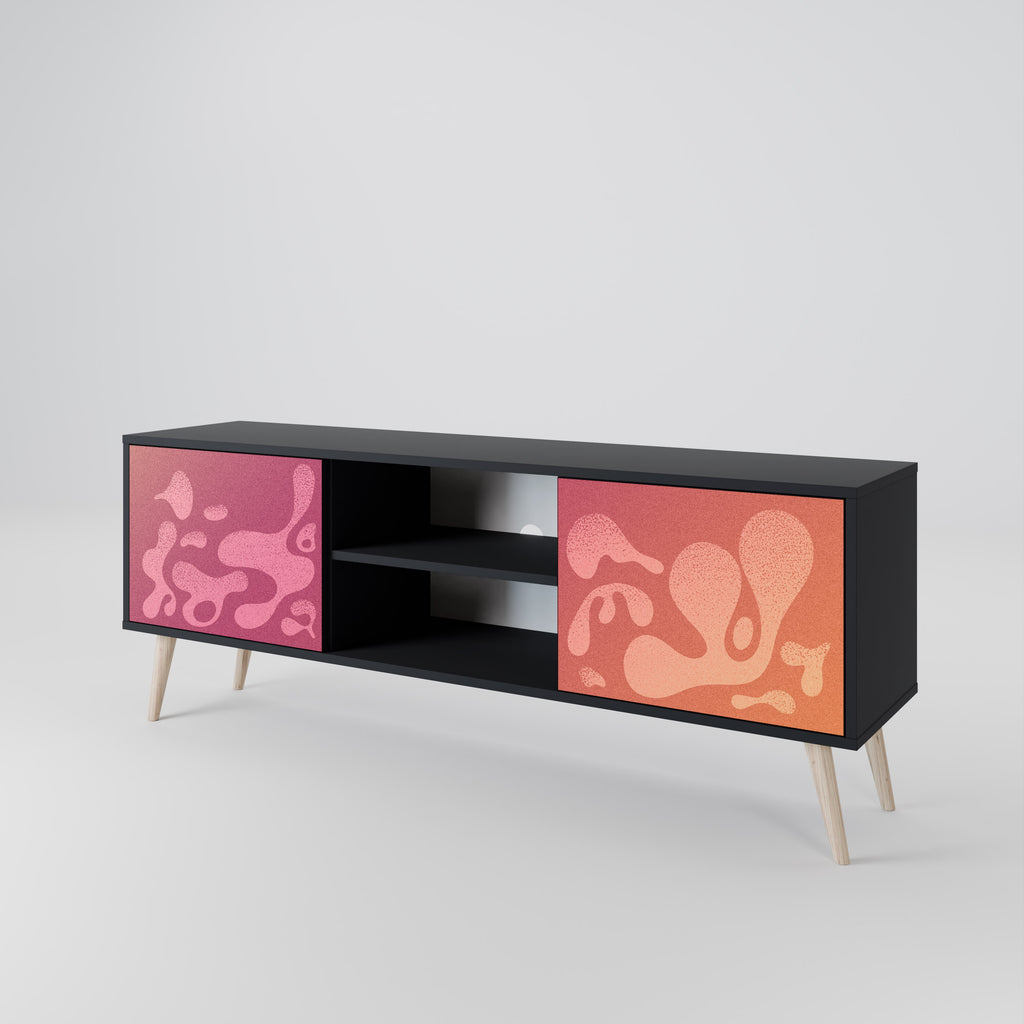 Mueble de TV IRREGULAR PINK de 2 puertas con acabado negro