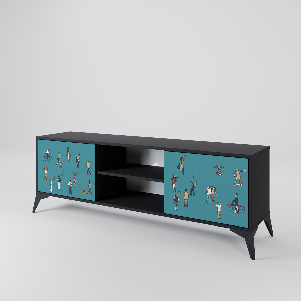 COLLECTIVE STREAM Mueble de TV de 2 Puertas