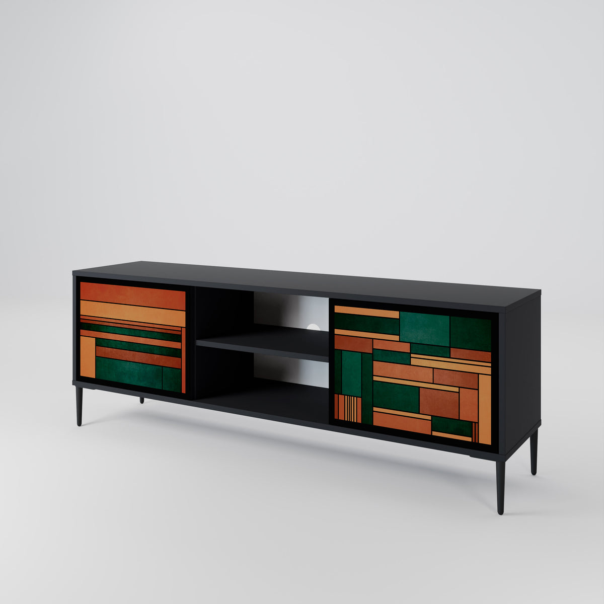 EARTHY FIGURES Mueble de TV de 2 Puertas