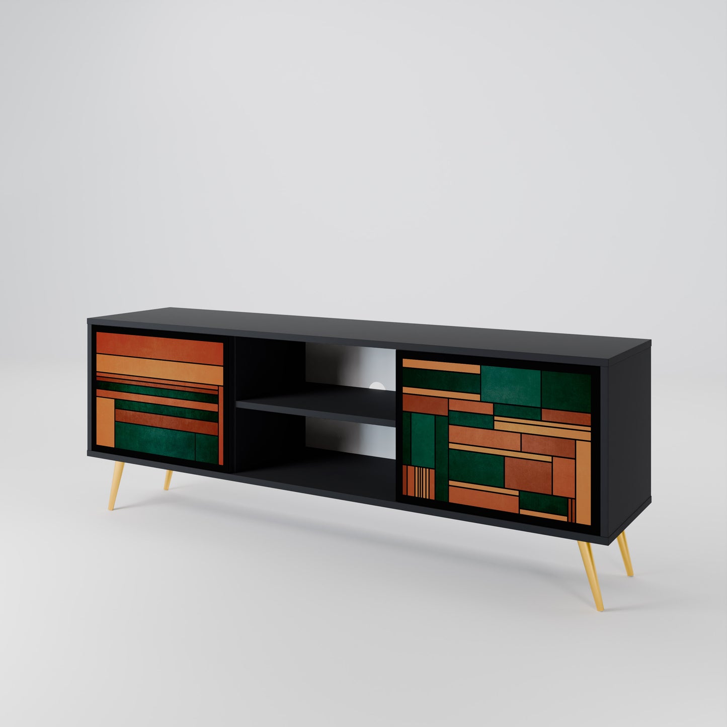 EARTHY FIGURES Mueble de TV de 2 Puertas