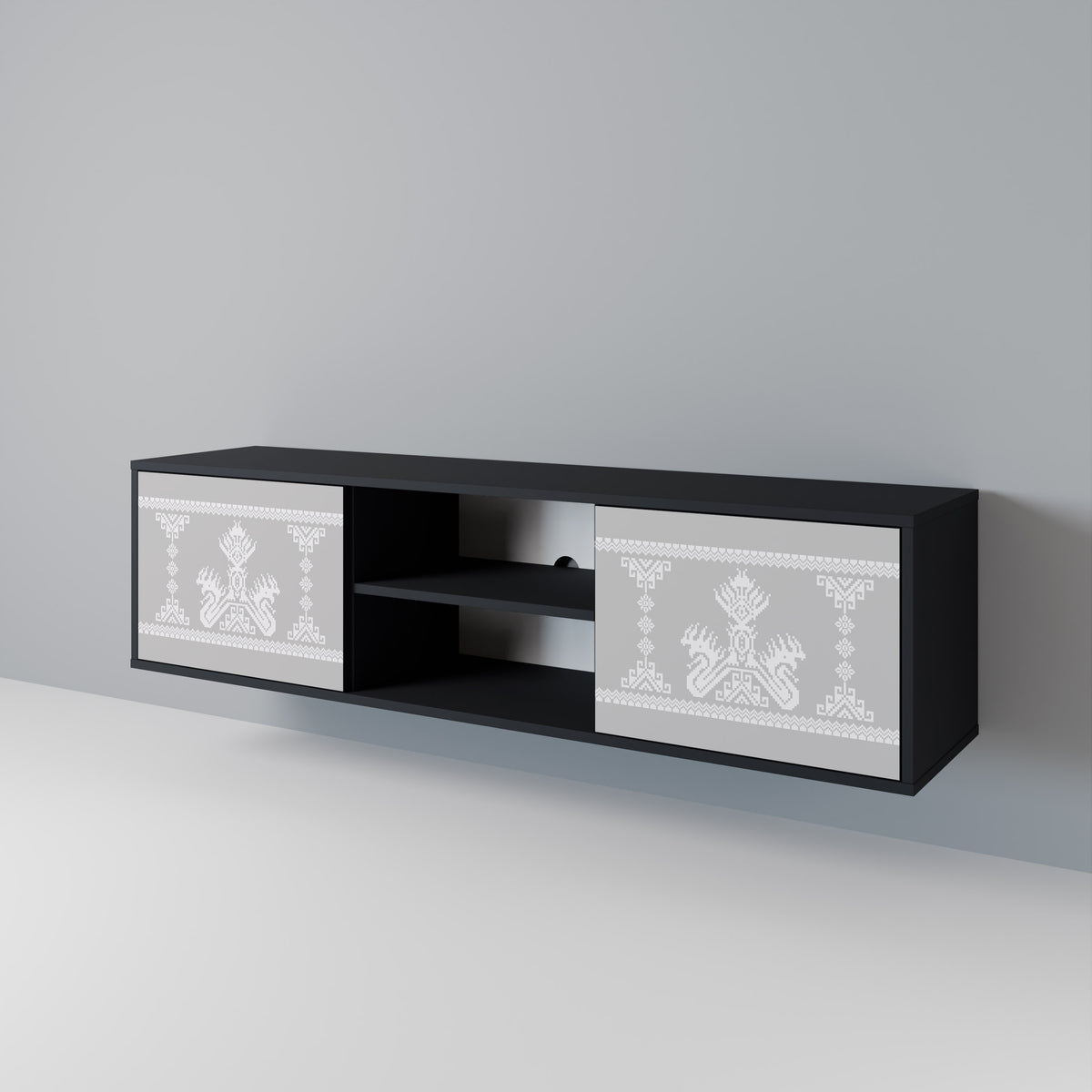 THAI GRAY Mueble de TV de 2 Puertas
