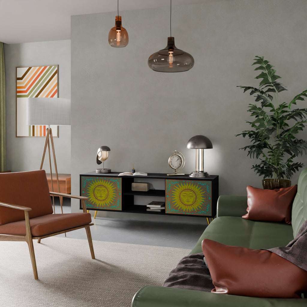 Mueble de TV de 2 puertas SUNSHINE EULOGY con acabado negro