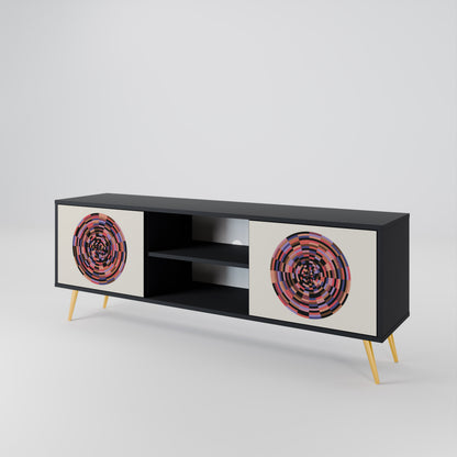 BROWN CIRCLES Mueble de TV de 2 Puertas