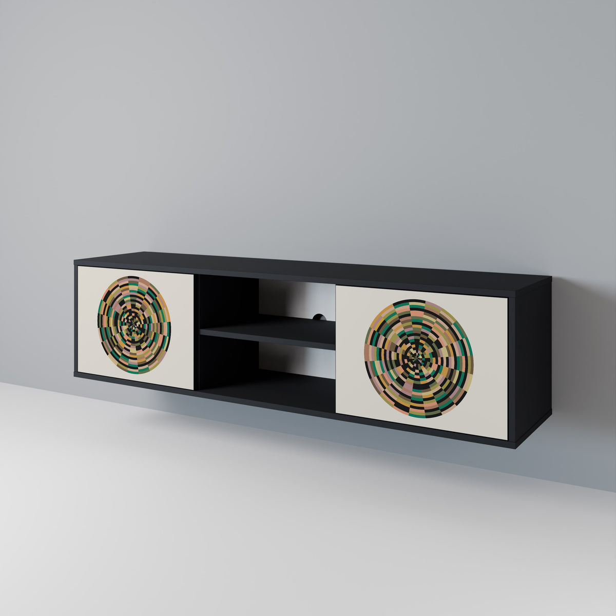 GREEN CIRCLES Mueble de TV de 2 Puertas