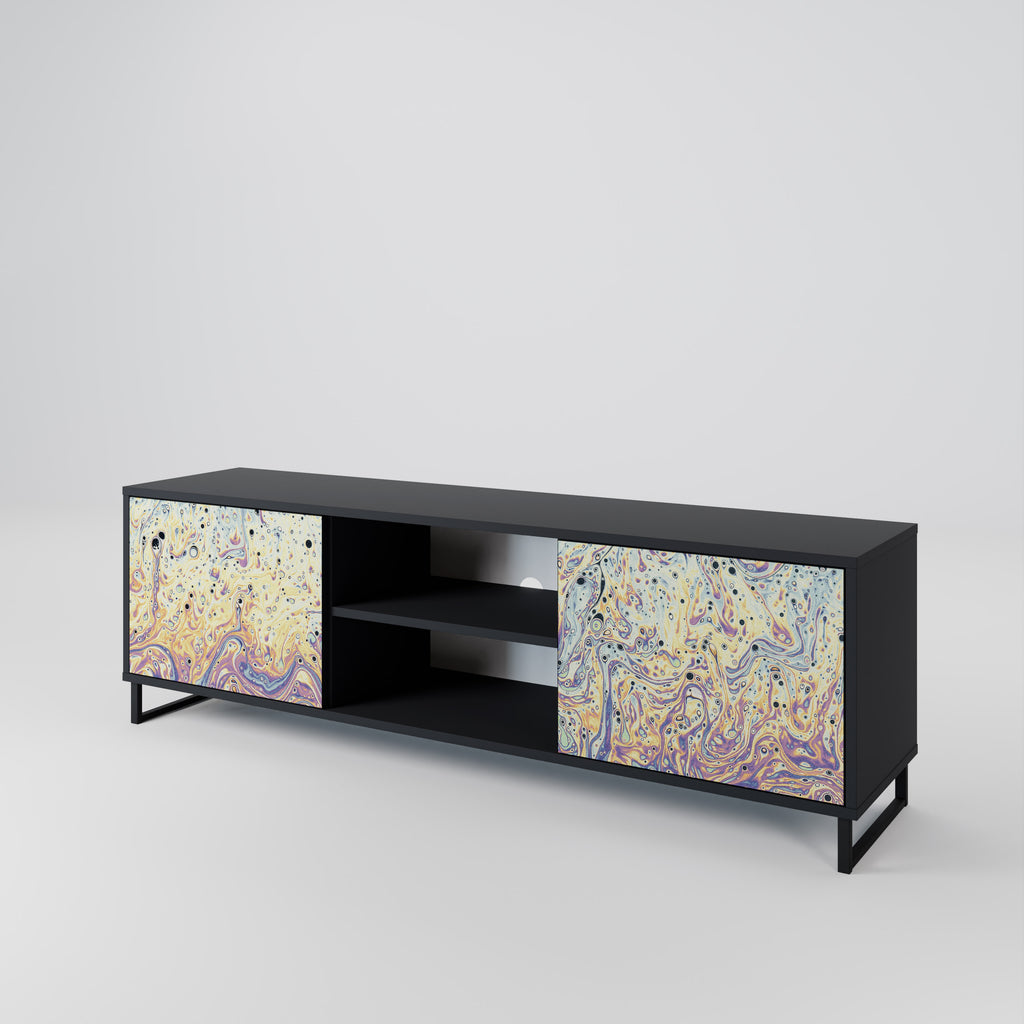 Mueble de TV MOSAIC OF COLORS de 2 puertas en acabado negro