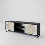 PATTERNED PRISM 2-Door TV Stand in Black Finish