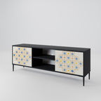 PATTERNED PRISM 2-Door TV Stand in Black Finish