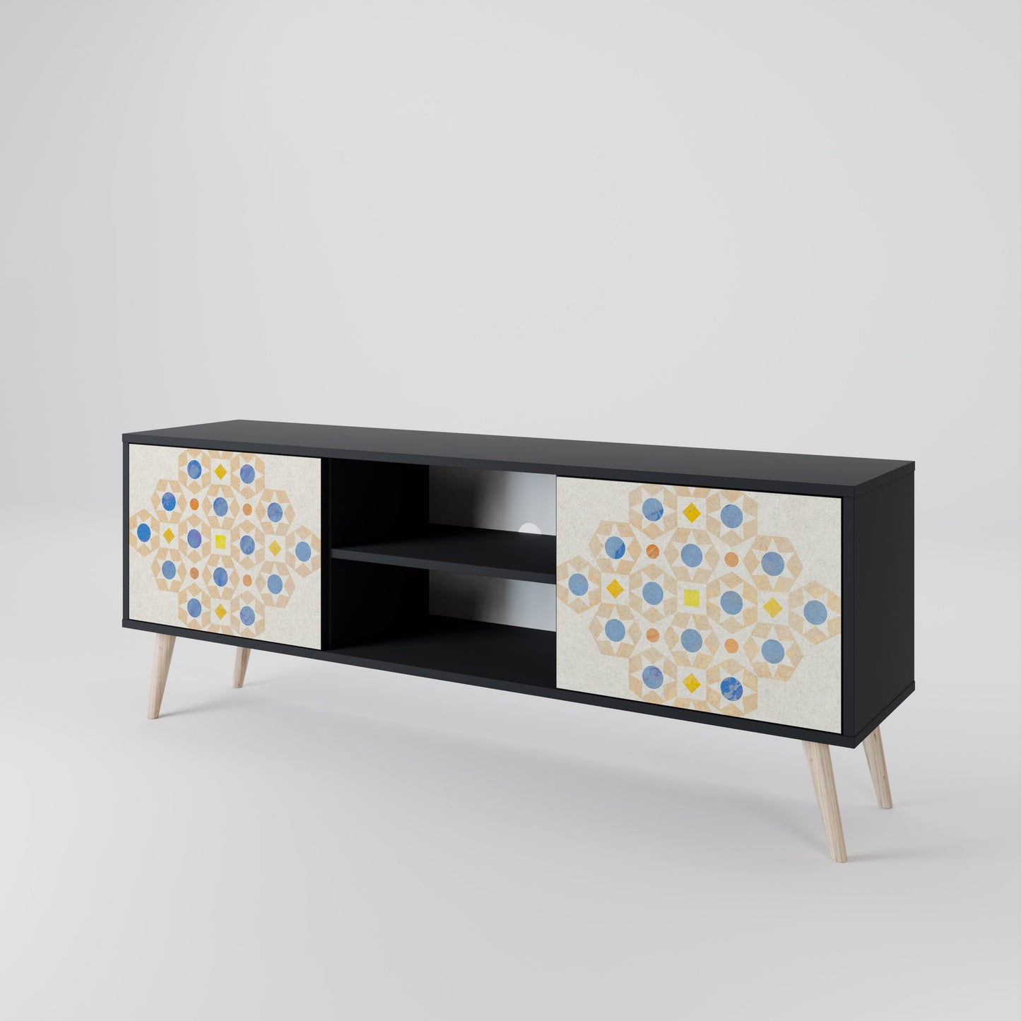 PATTERNED PRISM Mueble de TV de 2 Puertas