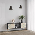 PATTERNED PRISM 2-Door TV Stand in Black Finish