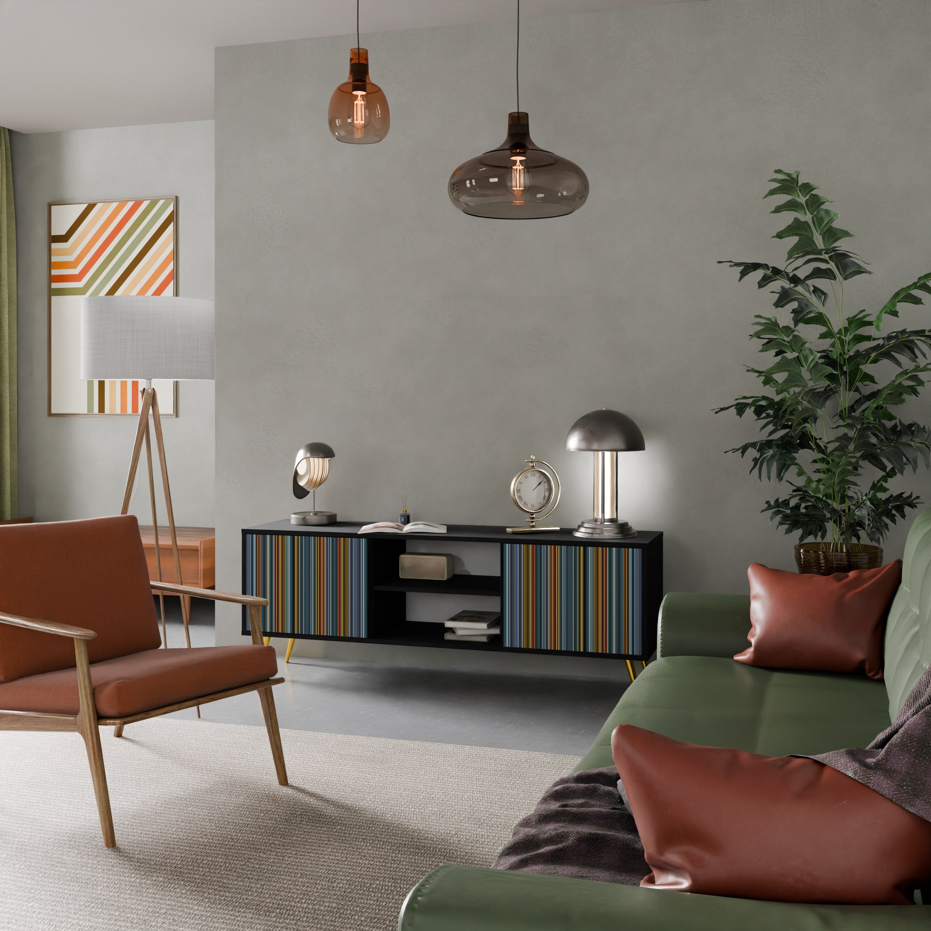 Mueble para TV LINEOUT SPECTRUM de 2 puertas con acabado negro