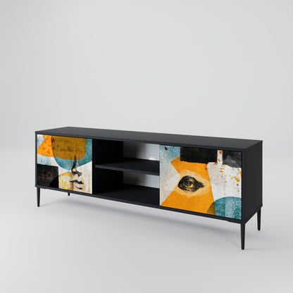 ABSTRACT FACES Mueble de TV de 2 Puertas