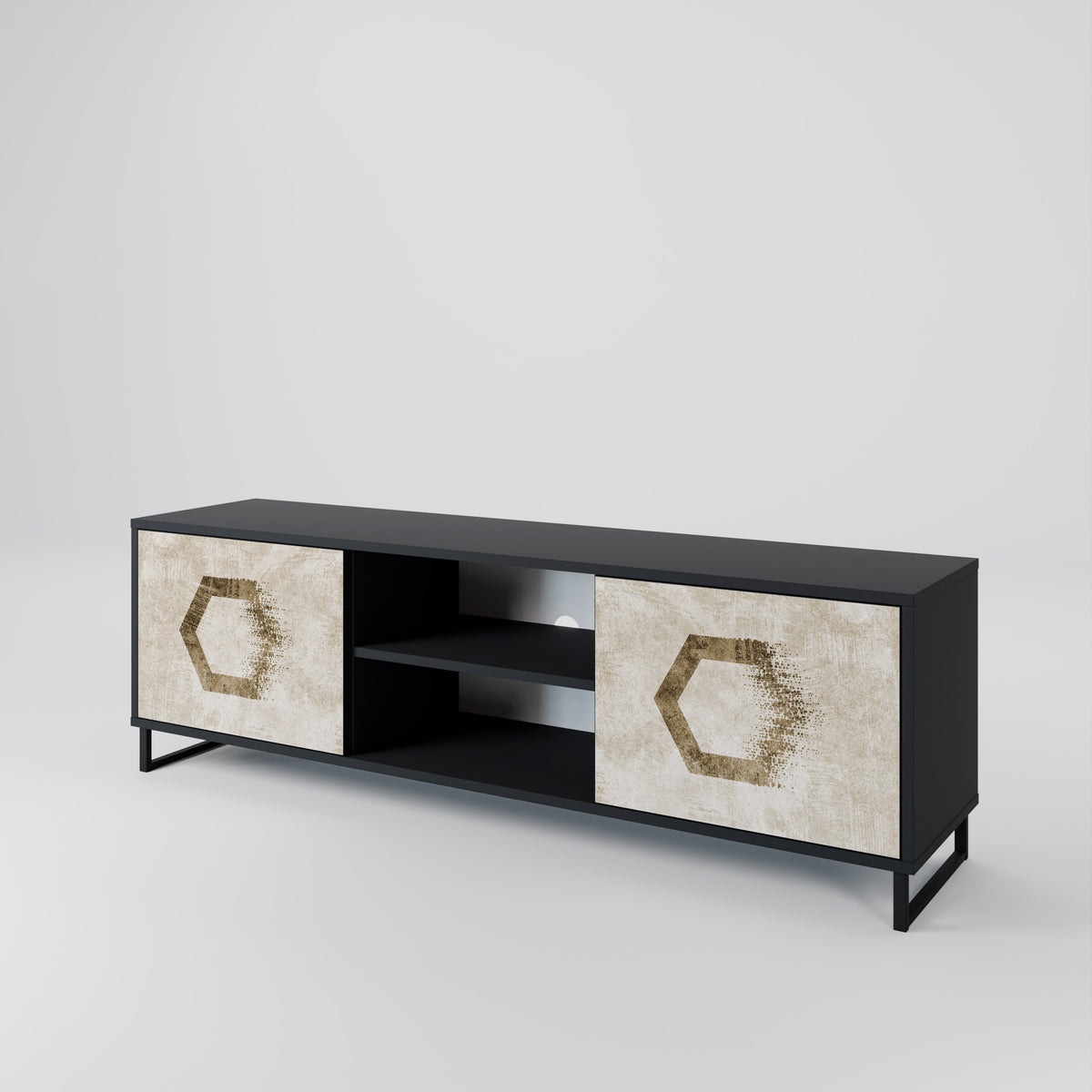 HEXAGONAL SHAPES Mueble de TV de 2 Puertas