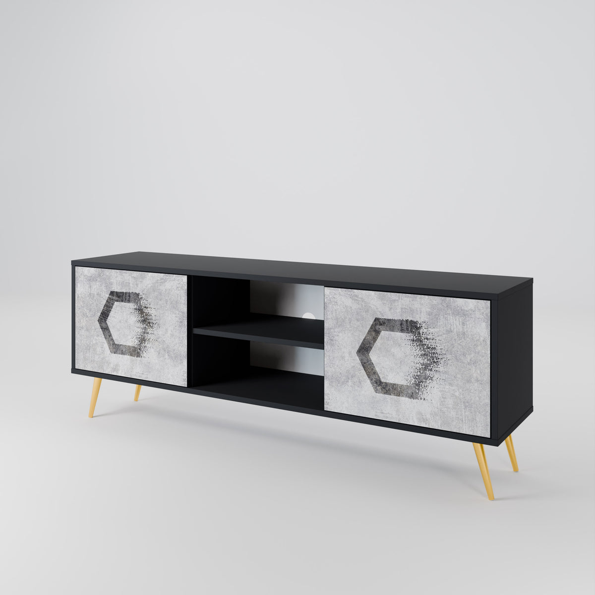 HEXAGONAL FIGURES Mueble de TV de 2 Puertas