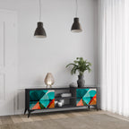 CIRCULAR RHAPSODY Mueble de TV de 2 Puertas en Acabado Negro