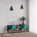 CIRCULAR RHAPSODY Mueble de TV de 2 Puertas en Acabado Negro