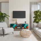 CIRCULAR RHAPSODY Mueble de TV de 2 Puertas en Acabado Negro