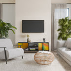 PIERCING SHARPNESS 2-Door TV Stand in Black Finish