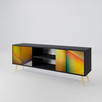 PIERCING SHARPNESS 2-Door TV Stand in Black Finish