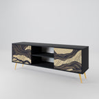 UNIFIED FRAGMENTS Mueble de TV de 2 Puertas en Acabado Negro