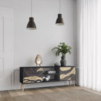 UNIFIED FRAGMENTS Mueble de TV de 2 Puertas en Acabado Negro