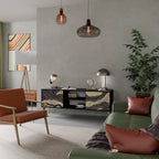 UNIFIED FRAGMENTS Mueble de TV de 2 Puertas en Acabado Negro