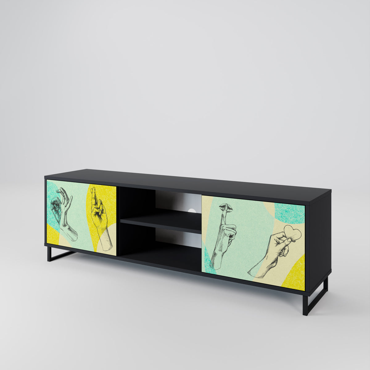 BODY LANGUAGE Mueble de TV de 2 Puertas