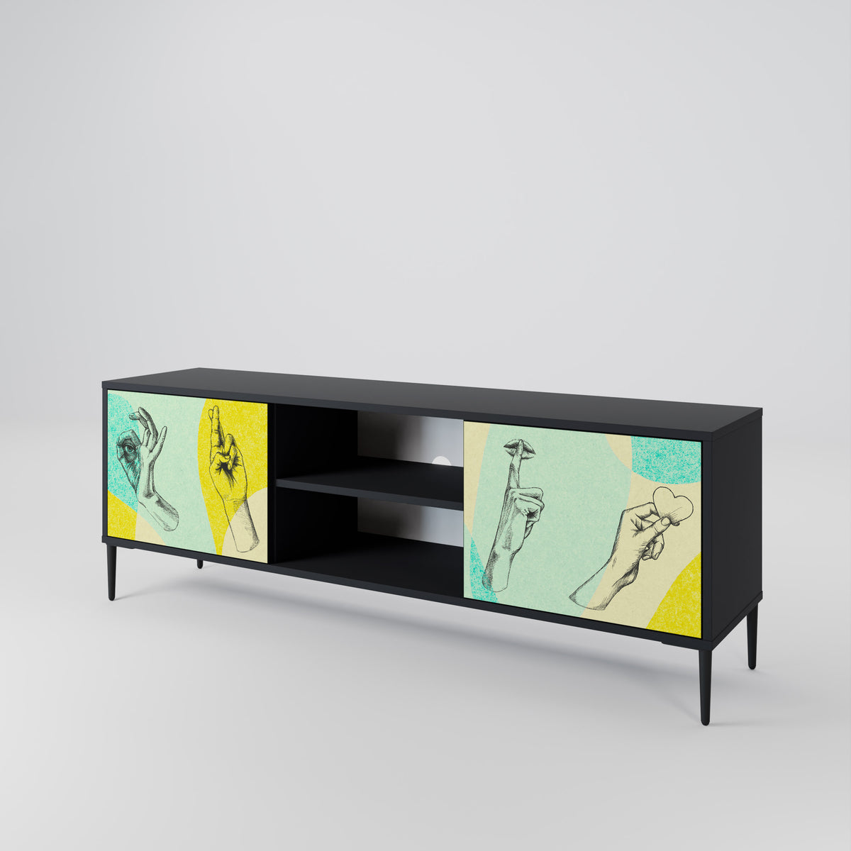 BODY LANGUAGE Mueble de TV de 2 Puertas