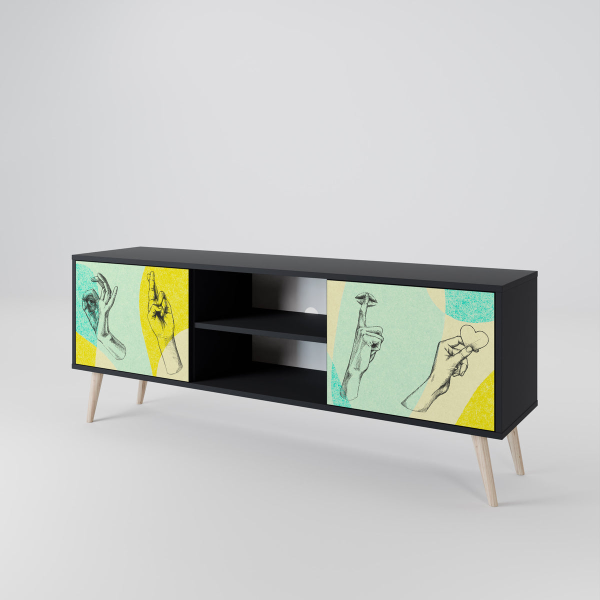 BODY LANGUAGE Mueble de TV de 2 Puertas