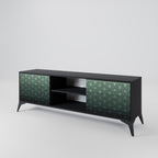 ORNAMENTAL GLIMMER 2-Door TV Stand in Black Finish
