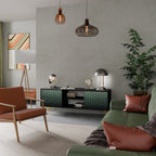 ORNAMENTAL GLIMMER 2-Door TV Stand in Black Finish