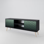 ORNAMENTAL GLIMMER 2-Door TV Stand in Black Finish