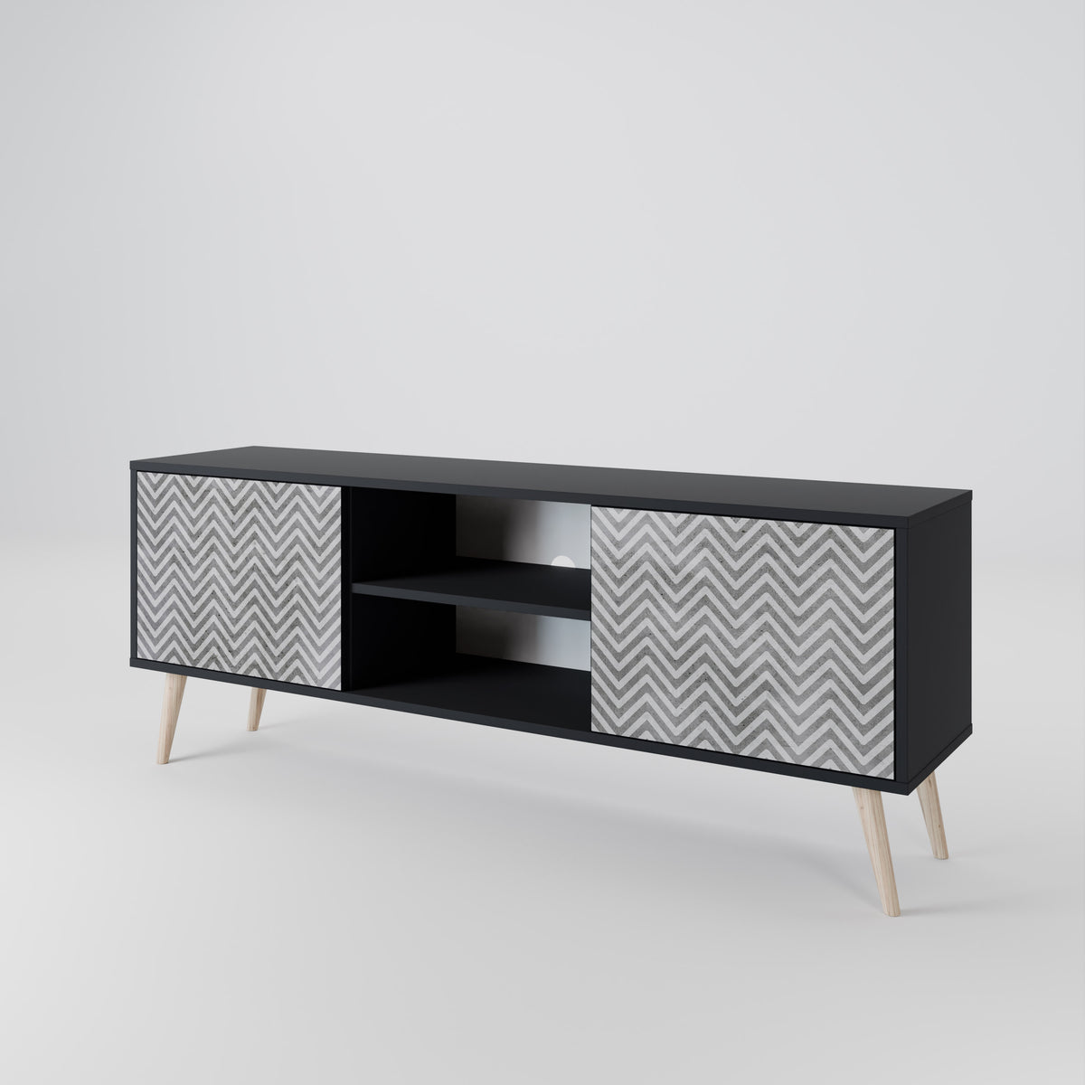 CONCRETE ZIG ZAG Mueble de TV de 2 Puertas