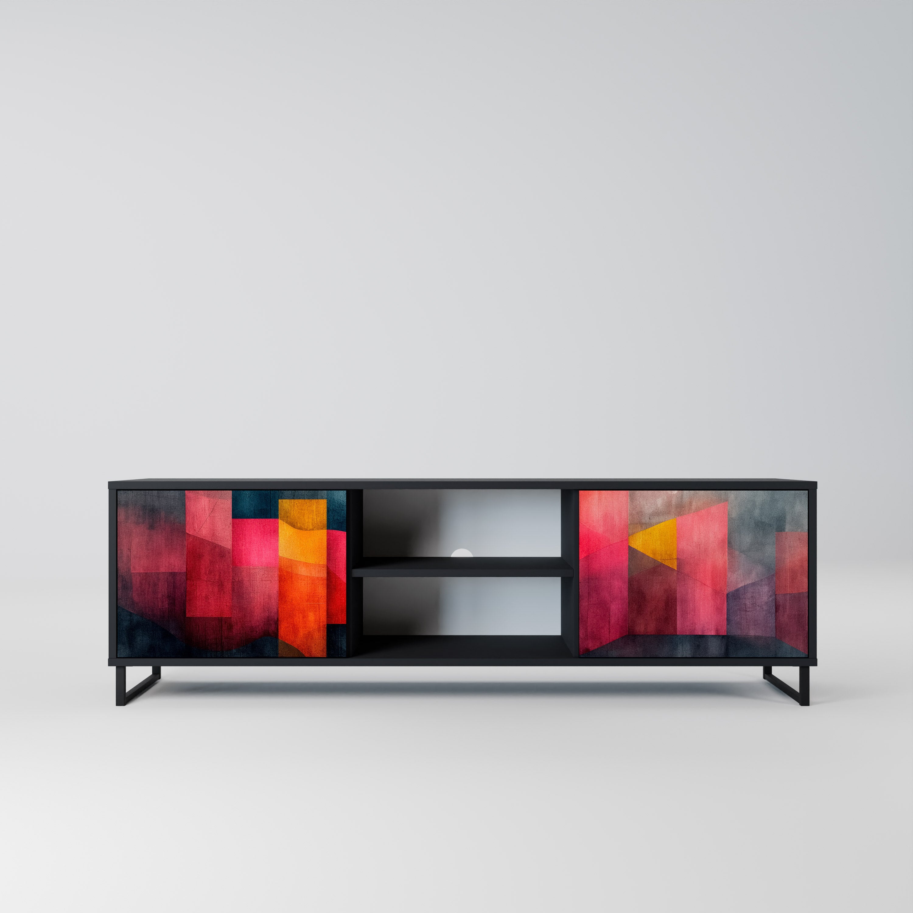 Mueble para TV de 2 puertas COLORFUL SOUNDS con acabado negro