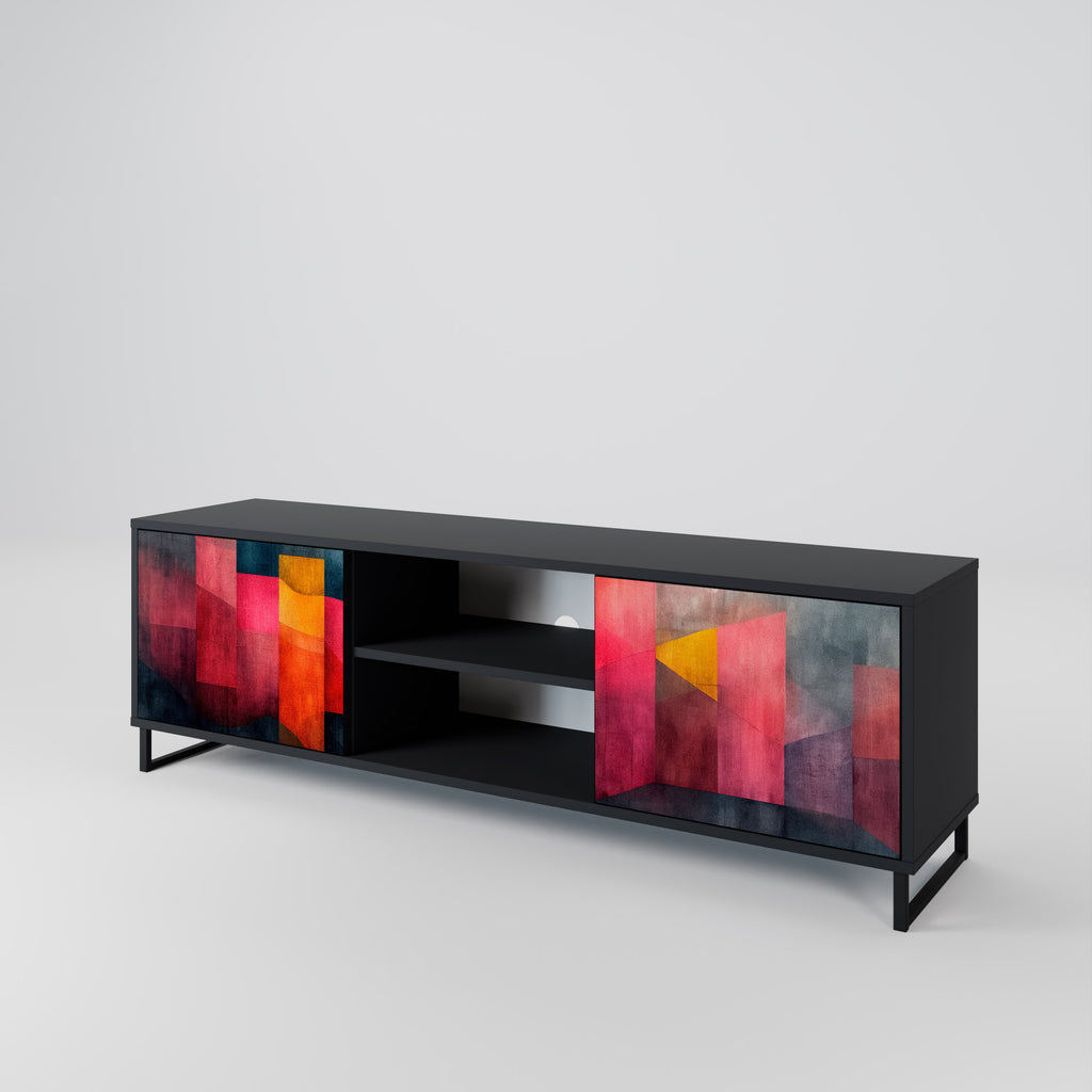 Mueble para TV de 2 puertas COLORFUL SOUNDS con acabado negro